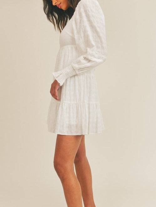 Feelin' Real Cute Cream Long Sleeve Dress - McKenna Rose Boutique